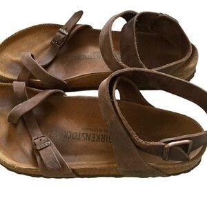 Birkenstock Yara Sandals Shoes oiled leather gladiator Ankle Strap Sandals 41/10